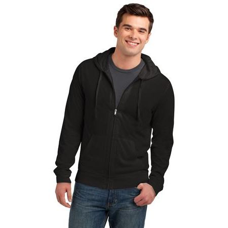 District ®  Young Mens Lightweight Jersey Full-Zip Hoodie. DT1100